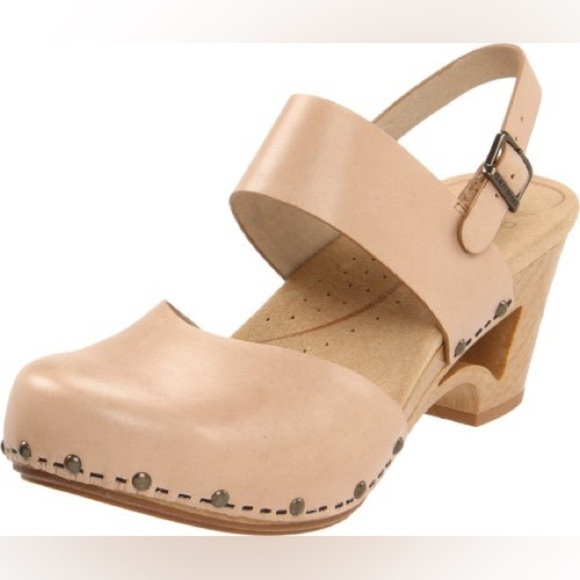 Dansko Beige Leather Mules with Strap - Picture 1 of 9